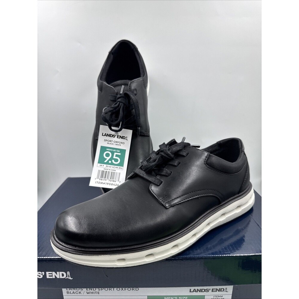 Lands’ Ends Men’s Black Dress Casual Lace Up Oxford Formal Comfortable Shoes 9.5